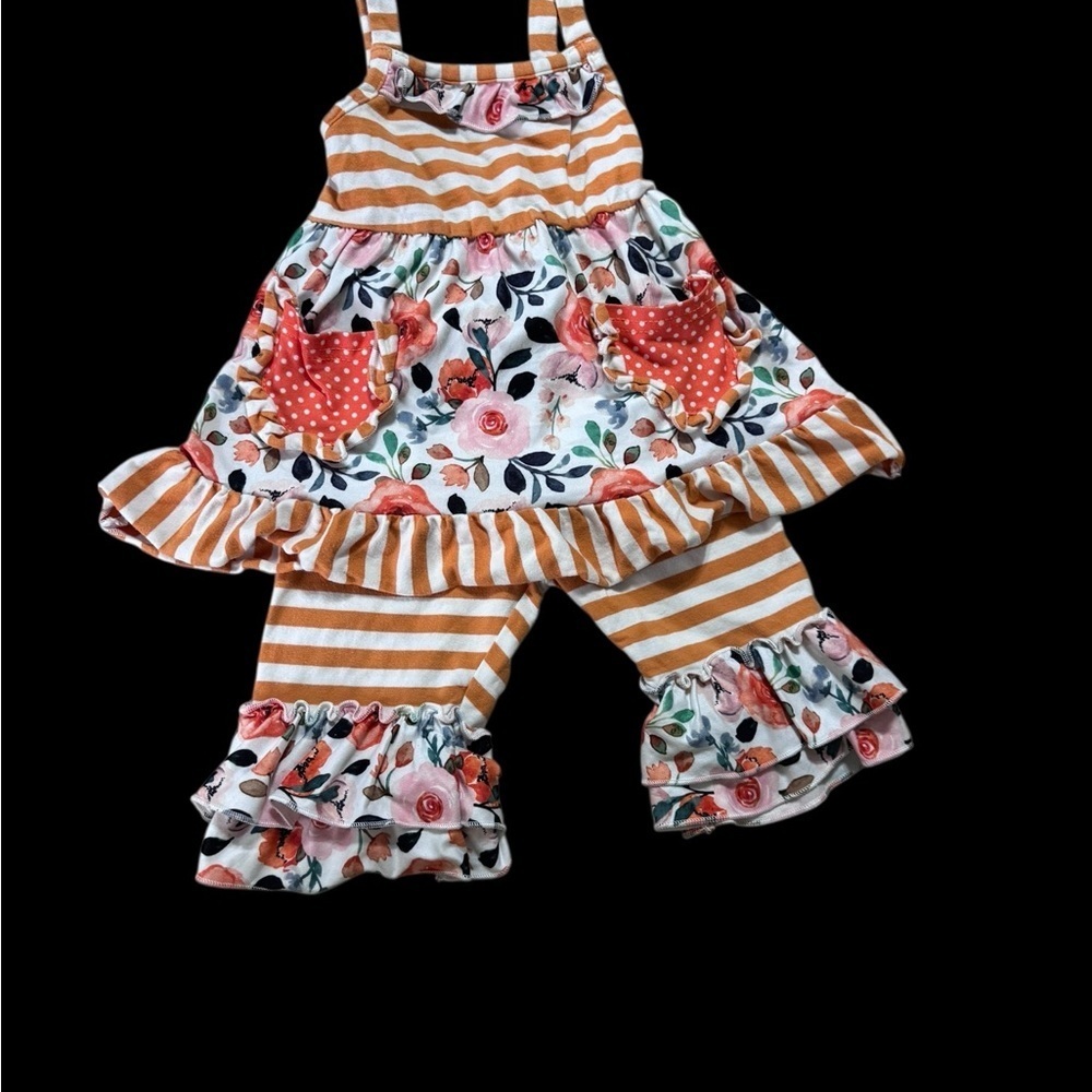 Floral and Striped Kids Matching Set